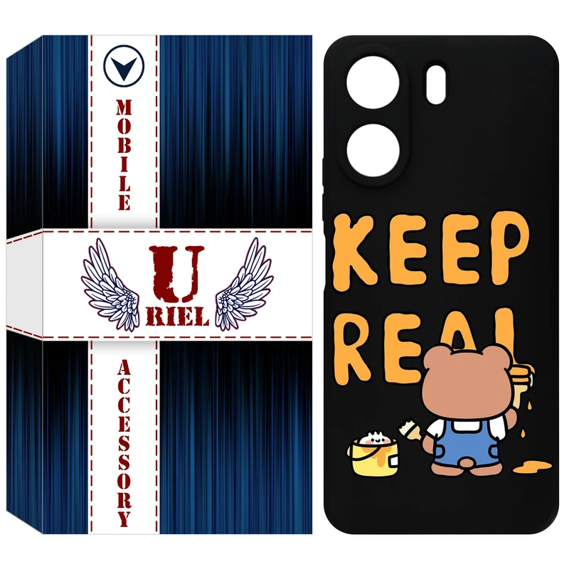 کاور یوریل قاب مدل KSH کد 15 طرح خرس مناسب برای گوشی موبایل شیائومی Redmi 13C 4G / Poco C65