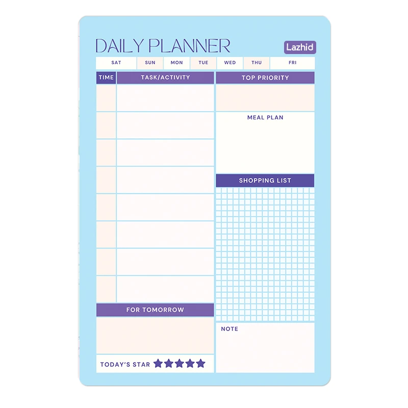 تخته وایت برد لاژید طرح پلنر روزانه مدل آهنربایی سایز 20X30 سانتیمتر 