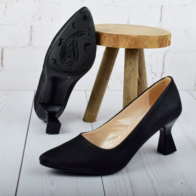 کفش زنانه مورتی مدل  ایزابلا ساتن کبریتی ALL .BK.2980