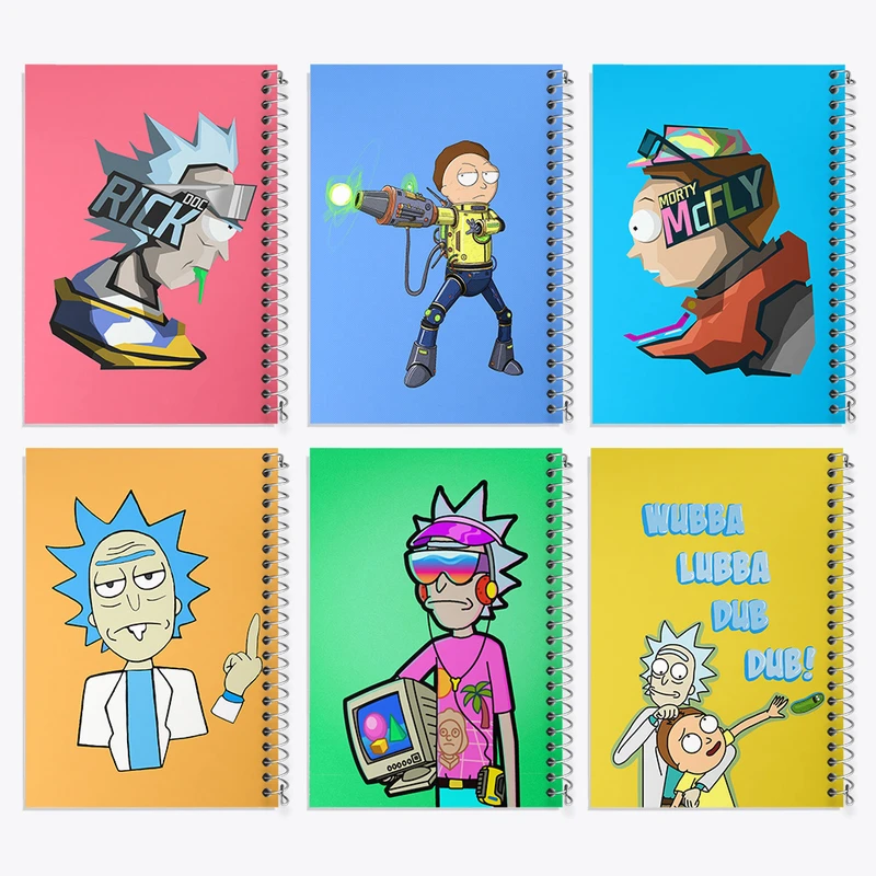 دفتر نقاشی 50 برگ خندالو طرح ریک و مورتی کد 587 مجموعه 6 عددی