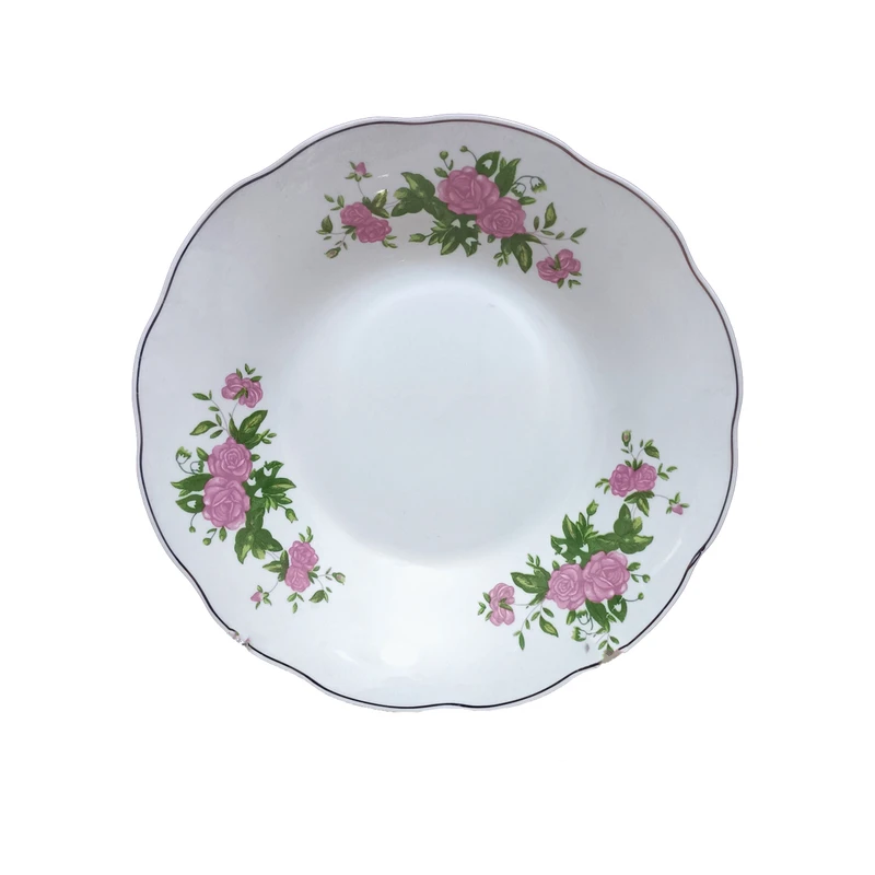 بشقاب خورش خوری مدل گلسرخی مجموعه 6 عددی