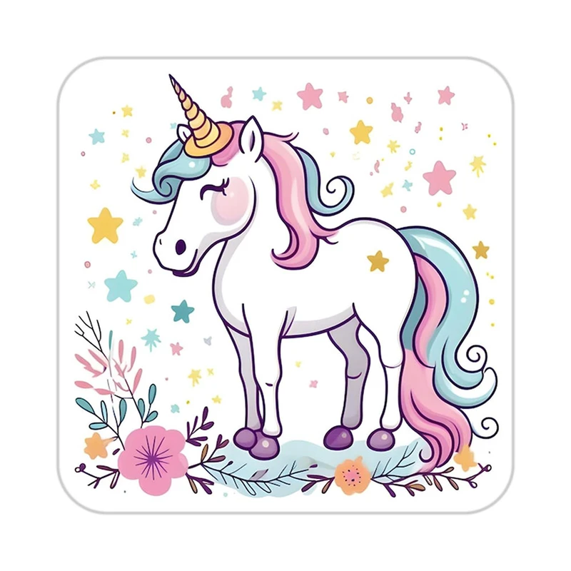 زیر لیوانی کاکتی طرح اسب تک شاخ و یونیکورن مدل mp31619