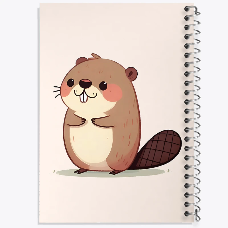 دفتر مشق 50 برگ خندالو طرح سمور آبی بامزه کد N5545