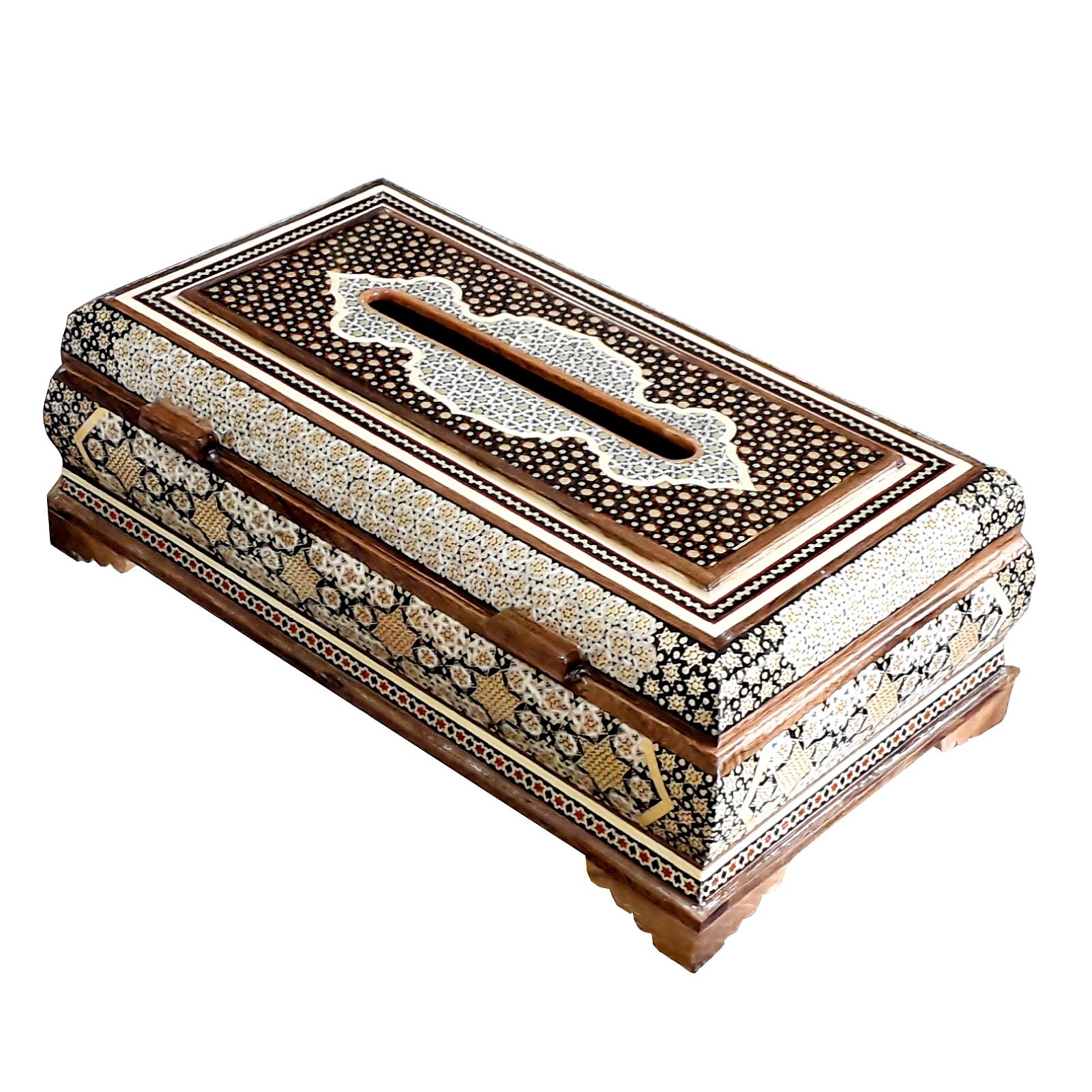 جعبه دستمال کاغذی خاتم کاری کد 215