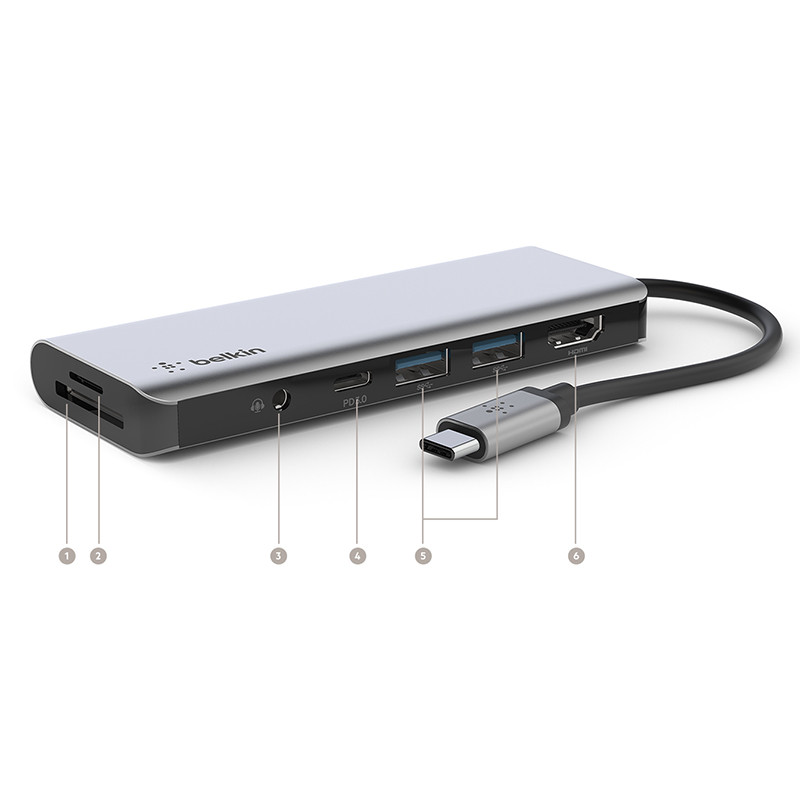 هاب 7 پورت USB-C بلکین مدل AVC009btSGY 1