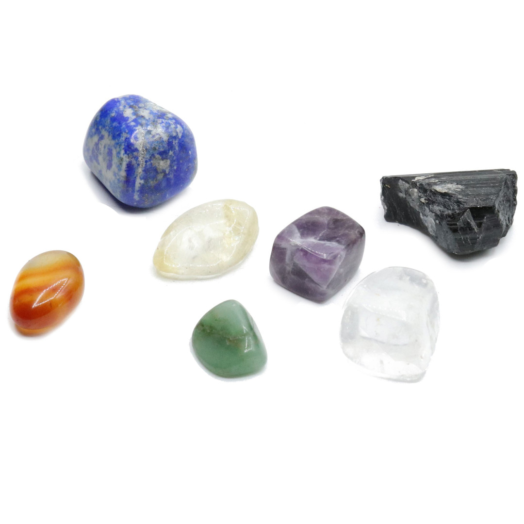 سنگ راف مانا جم مدل هفت چاکرا مجموعه 7 عددی