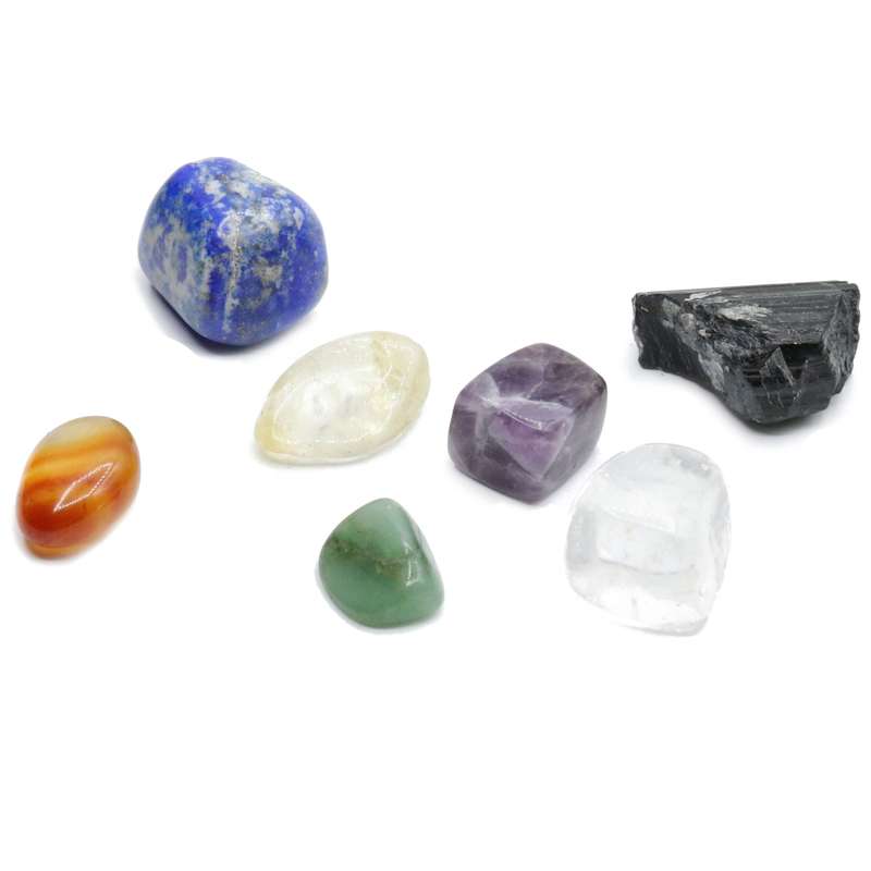 سنگ راف مانا جم مدل هفت چاکرا مجموعه 7 عددی