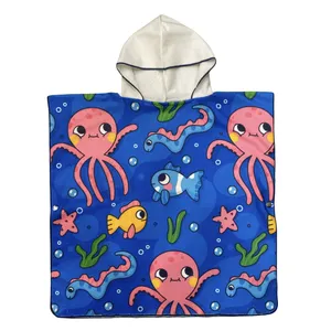 حوله استخری کودک مدل پانچو طرح هشت پا سایز 70*70 سانتی‌متر