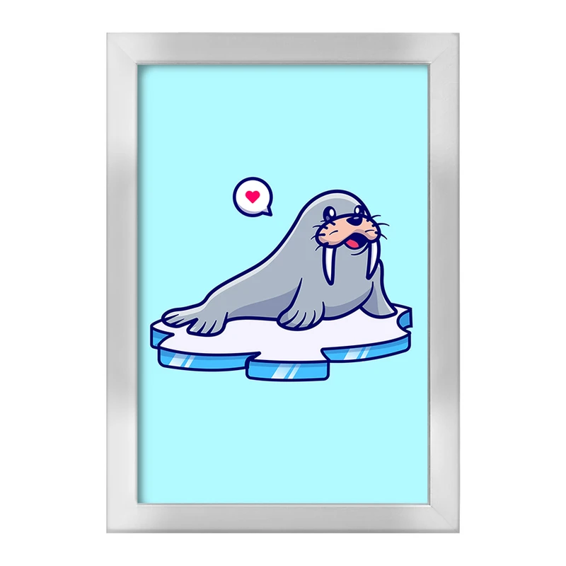 تابلو خندالو طرح حیوانات بامزه شیر دریایی کد 29689