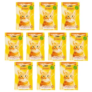 غذای پوچ گربه فریسکیز مدل chicken وزن85 گرم بسته 10 عددی