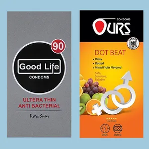 کاندوم گودلایف مدل Ultra Thin Anti Bacterial بسته 12 عددی به همراه کاندوم تاخیری اورز مدل Dot Beat بسته 12 عددی