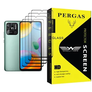 Waily Nice Pergas Glass MIX004 Screen Protector For Xiaomi Redmi 10C Pack Of 4