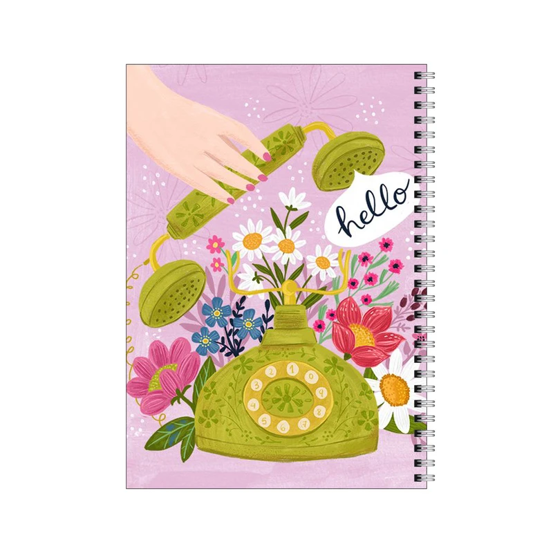 دفتر مشق 100 برگ بامبیلیپ طرح تلفن و گل ها کد 5044202