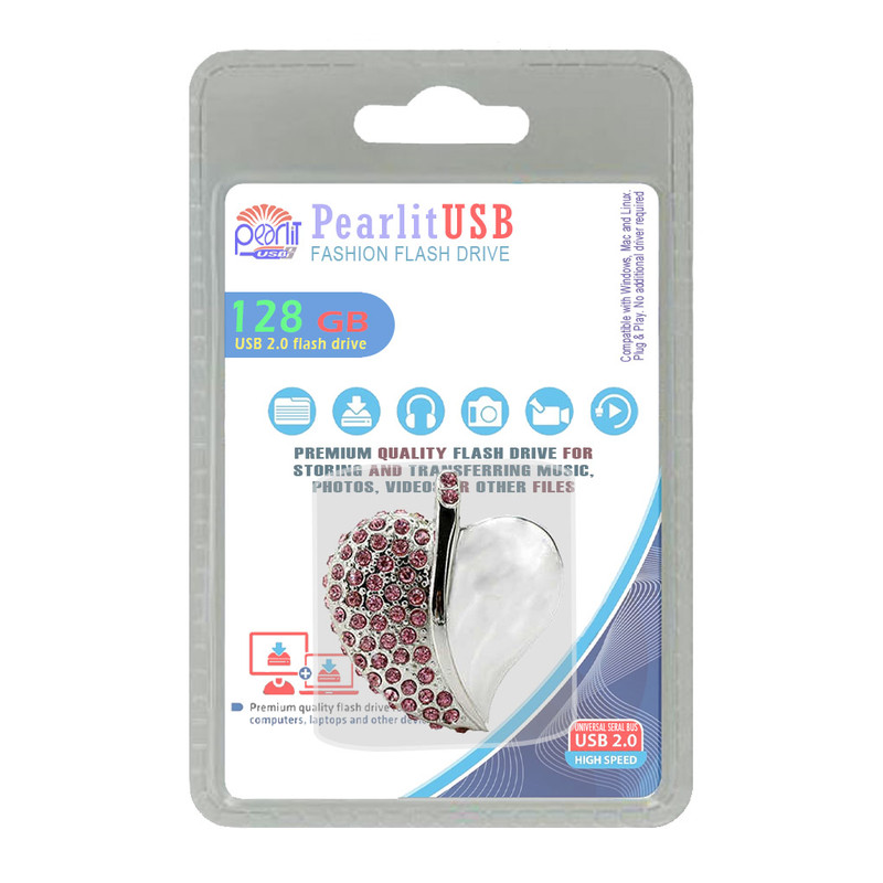 فلش مموری پرلیت یو اس بی طرح قلب مدل W-64 ظرفیت 128 گیگابایت