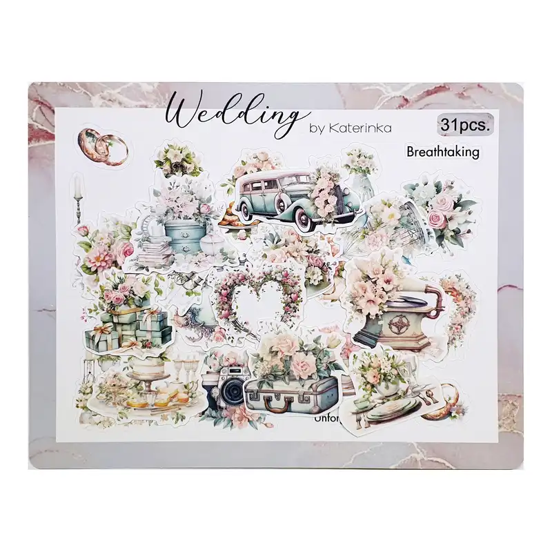 برچسب کاترینکا طرح برش خورده بولت ژورنال و اسکرپ بوک طرح Wedding3 بسته 31 عددی