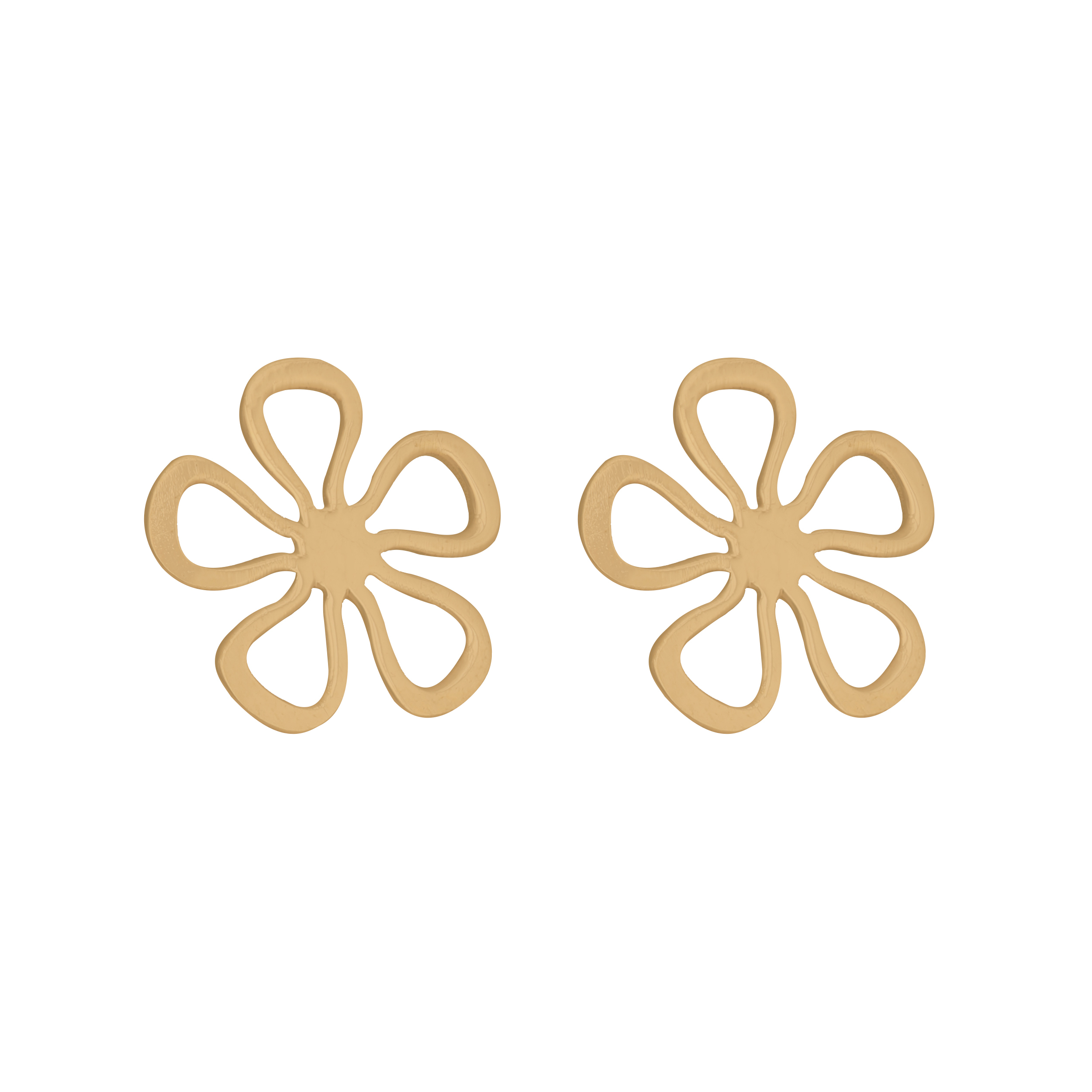 گوشواره طلا 18 عیار زنانه آمانژ طرح گل کد 1056D8981