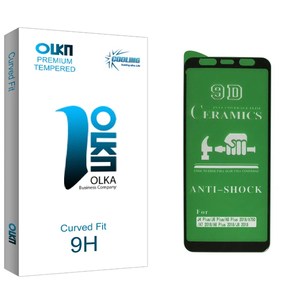 محافظ صفحه نمایش 9D کولینگ مدل Olka مناسب برای گوشی موبایل سامسونگ Galaxy J4 Plus/J6 Plus/A7 2018