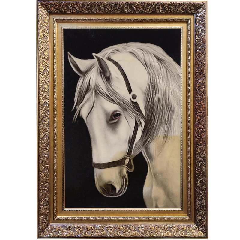 تابلو فرش دستبافت طرح اسب مدل RAR120