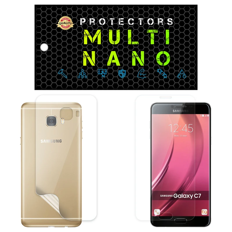 محافظ صفحه نمایش مولتی نانو مدل X-SFT مناسب برای گوشی موبایل سامسونگ Galaxy C7 به همراه محافظ پشت