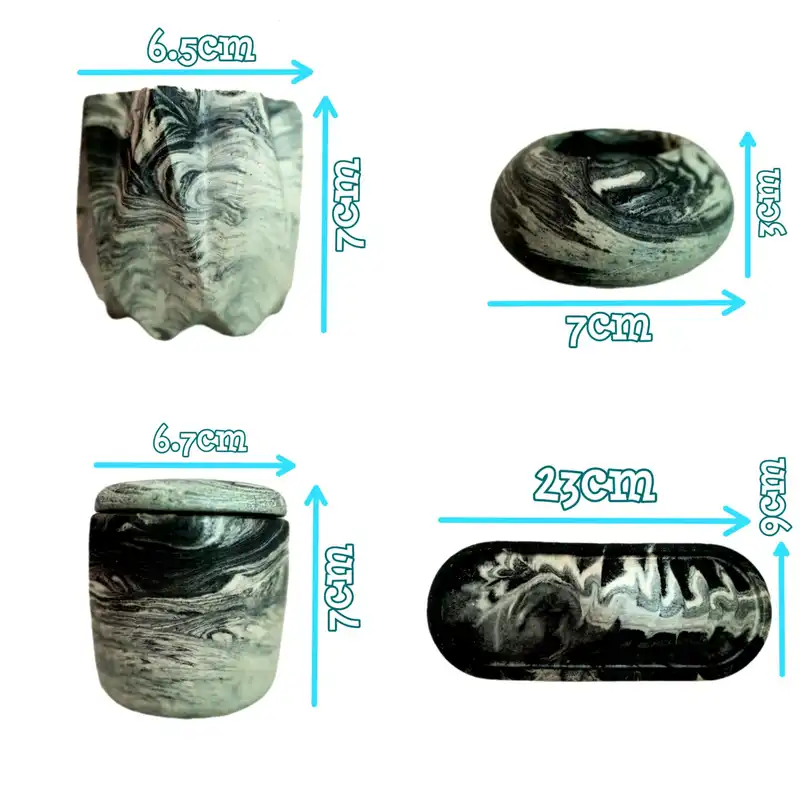 ست 4 تکه گلدان و جاشمعی بتنی کد 5