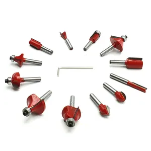  تیغ و مته اور فرز مشتی  باس مدل SHANK-6MM مجموعه 12 عددی