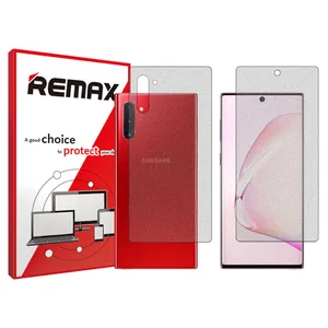 Remix matte screenprotector HyMTT model suitable for Samsung Galaxy Note10 mobile phones along with the back of the phone