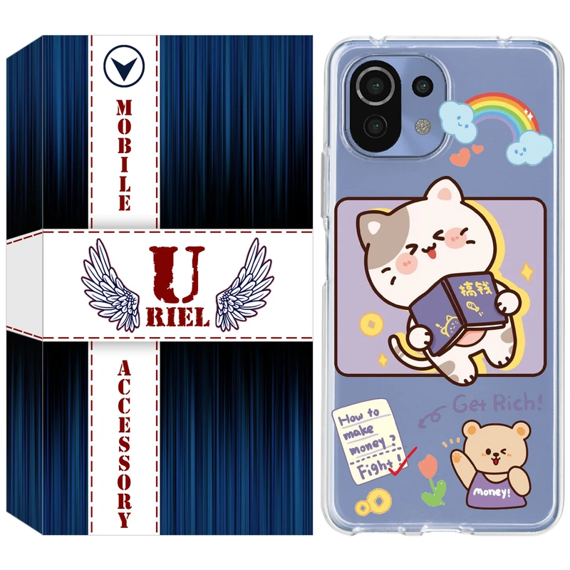 کاور یوریل مدل Clear کد 12 طرح گربه مناسب برای گوشی موبایل شیائومی Mi 11 Lite / 11 Lite 5G NE