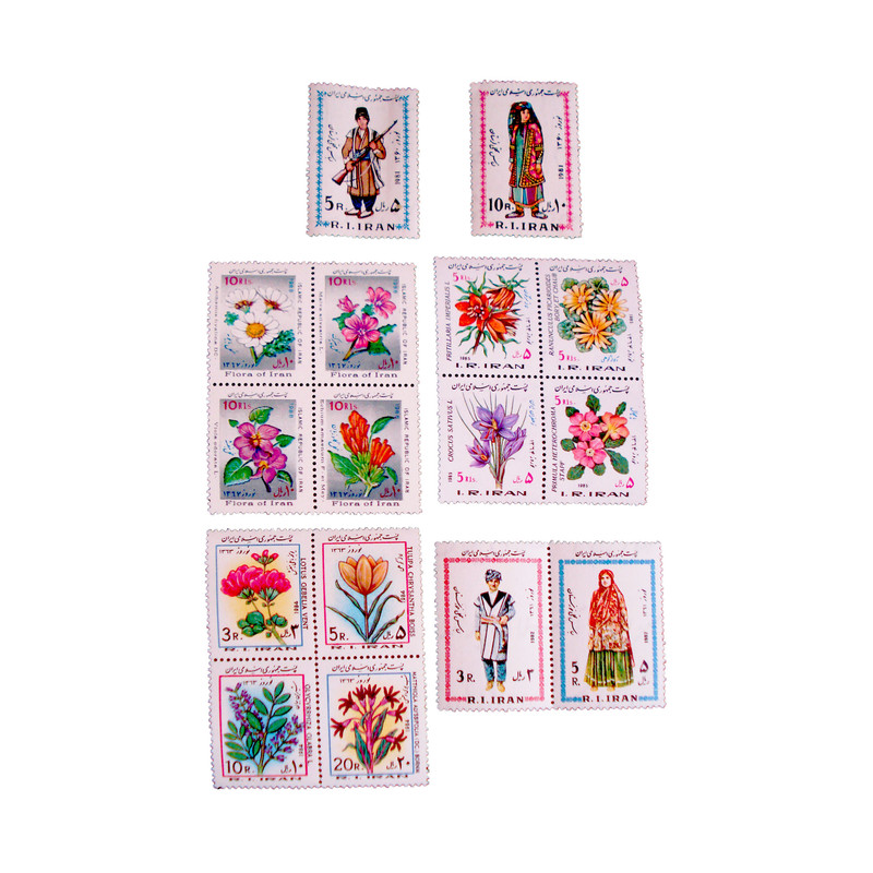 تمبر یادگاری مدل نوروزی  کد 799 مجموعه 16 عددی