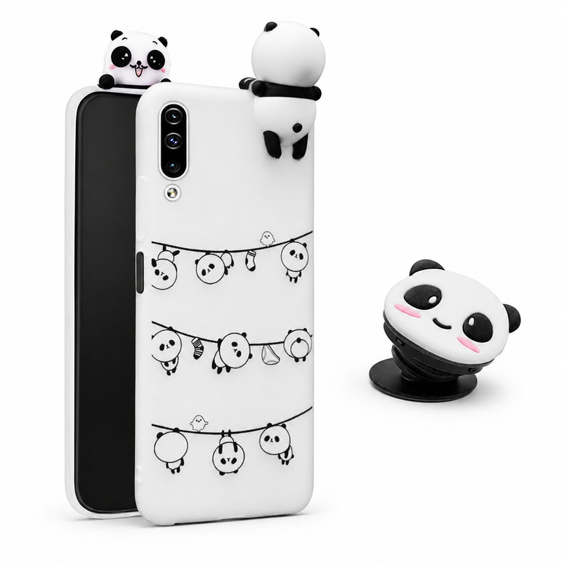 کاور طرح پاندا مدل Panda مناسب برای گوشی موبایل سامسونگ Galaxy A50 به همراه پایه نگهدارنده