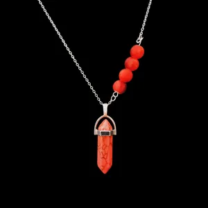 گردنبند زنانه مدل منشور سنگی 