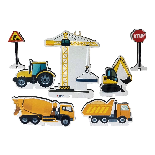 تاپر مدل راهسازی کد RoadBuildingCandleTopper1 مجموعه 7 عددی