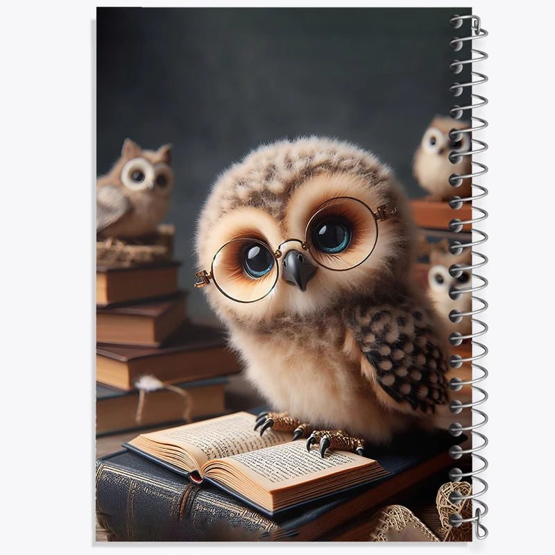 دفتر شطرنجی 50 برگ خندالو طرح جغد بامزه کد N2509