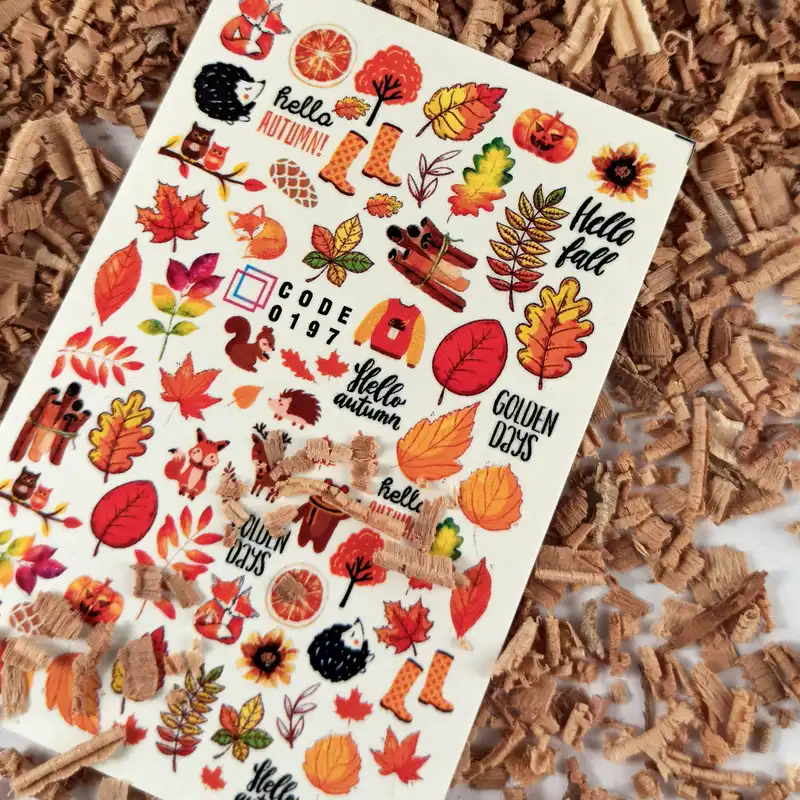 برچسب لنز ناخن مدل پاییز مجموعه 6 عددی