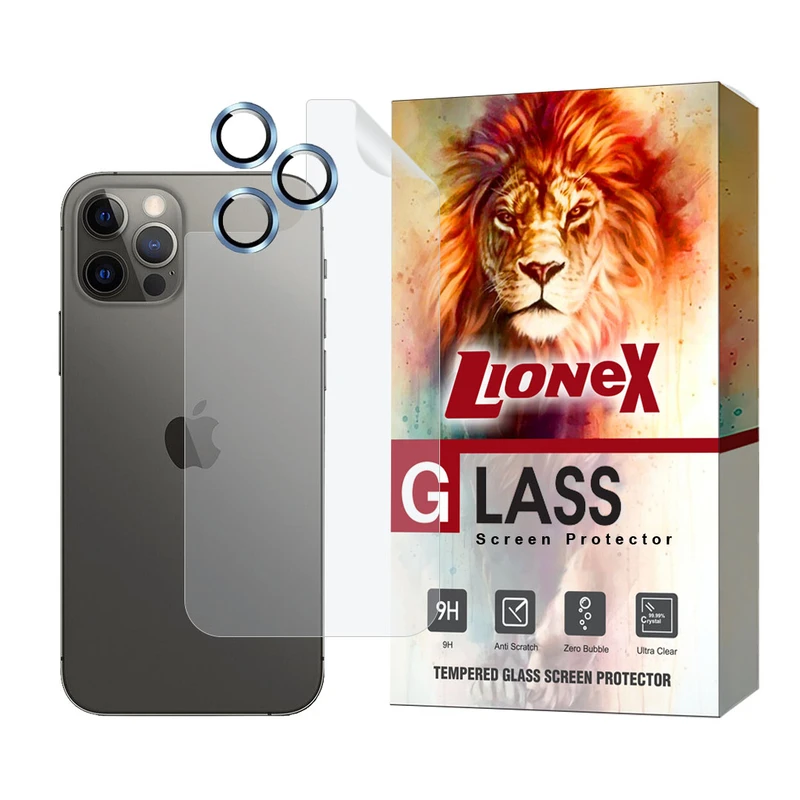 محافظ پشت گوشی لایونکس مدل MTBRINGL مناسب برای گوشی موبایل اپل iPhone 12 pro max به همراه محافظ لنز رینگی