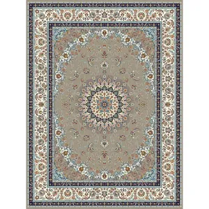 فرش ماشینی ساوین طرح نایین کد 4509 زمینه شتری