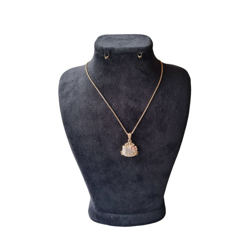 گردنبند دخترانه ژوپینگ مدل گربه نگینی گردنبند دخترانه ژوپینگ مدل گربه نگینی