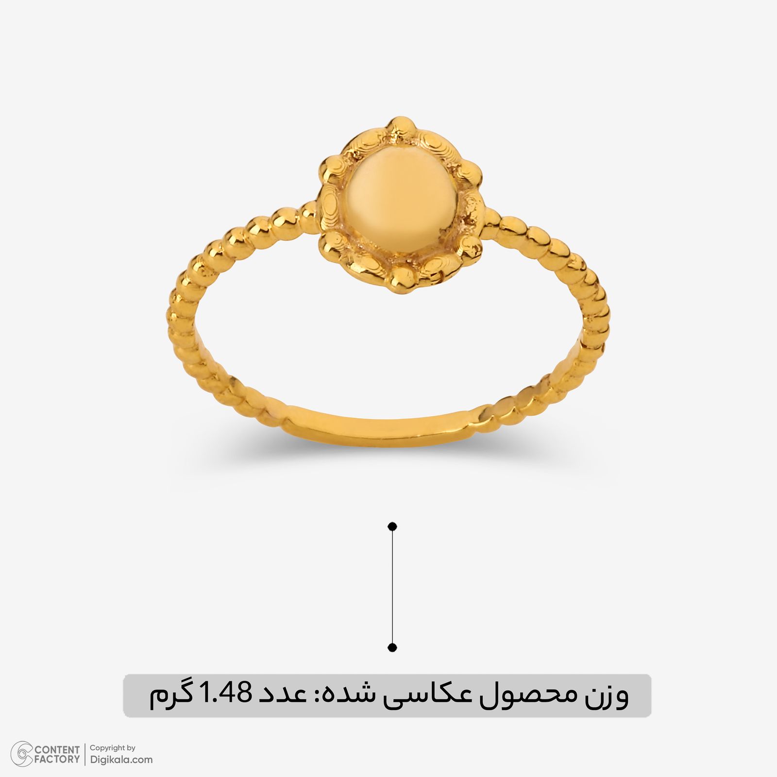 انگشتر طلا 18 عیار زنانه مطیع ها مدل 387 سایز 56 -  - 3