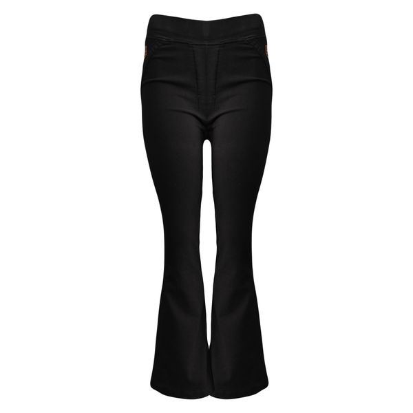 شلوار جین دم پا گشاد زنانه مدل ایلا کد 06 رنگ مشکی