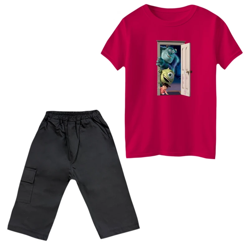 ست تی‌شرت و شلوارک پسرانه مدل کارخانه هیولاها کد 3