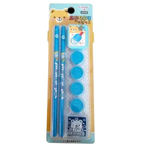بسته لوازم تحریر ییژنگ طرح خرس کد ST-06 مجموعه 7 عددی