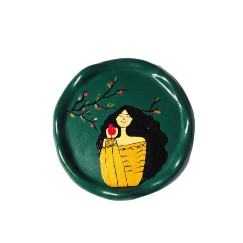 ظرف دکوری طرح دختر و انار