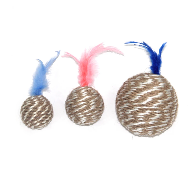 اسباب بازی گربه مدل  توپ کنفی پر دار بسته ۳ عددی