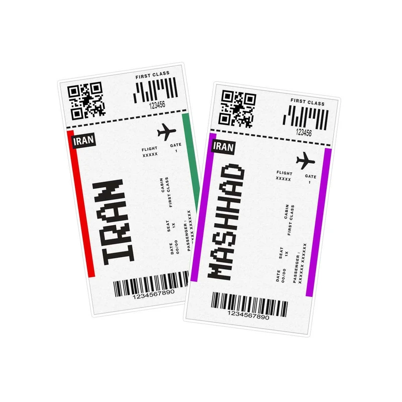 استیکر لپ تاپ ماسا دیزاین طرح ایران شهر مشهد کد STMD مجموعه 2 عددی