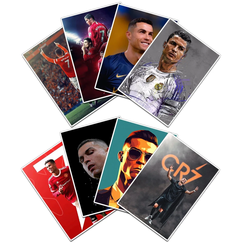 استیکر لپ تاپ و موبایل گوفی مدل کریستیانو رونالدو طرح Cristiano Ronaldo کد CR05 مجموعه 8 عددی