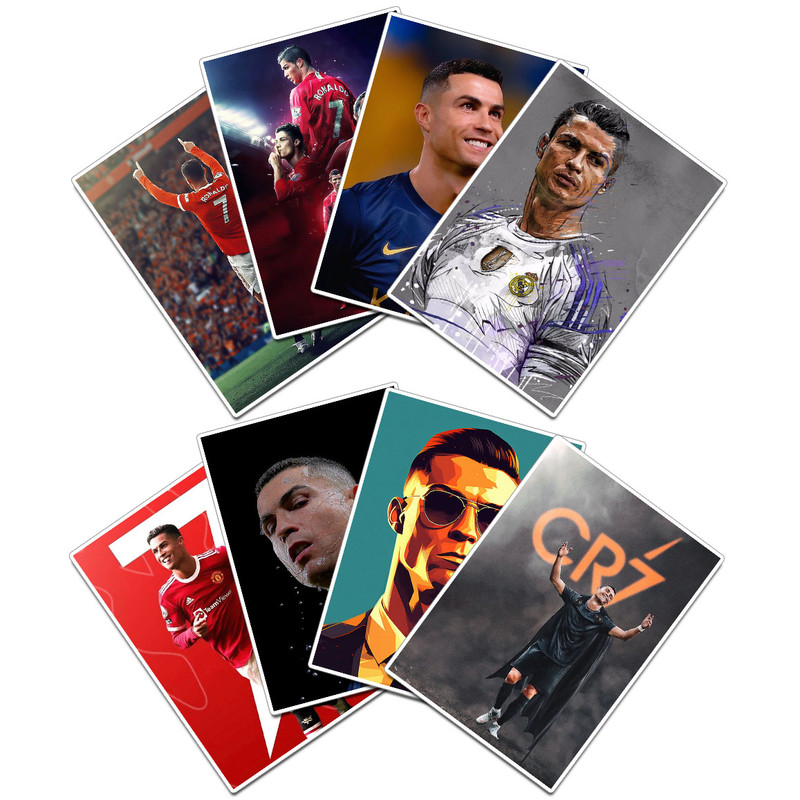 استیکر لپ تاپ و موبایل گوفی مدل کریستیانو رونالدو طرح Cristiano Ronaldo کد CR05 مجموعه 8 عددی
