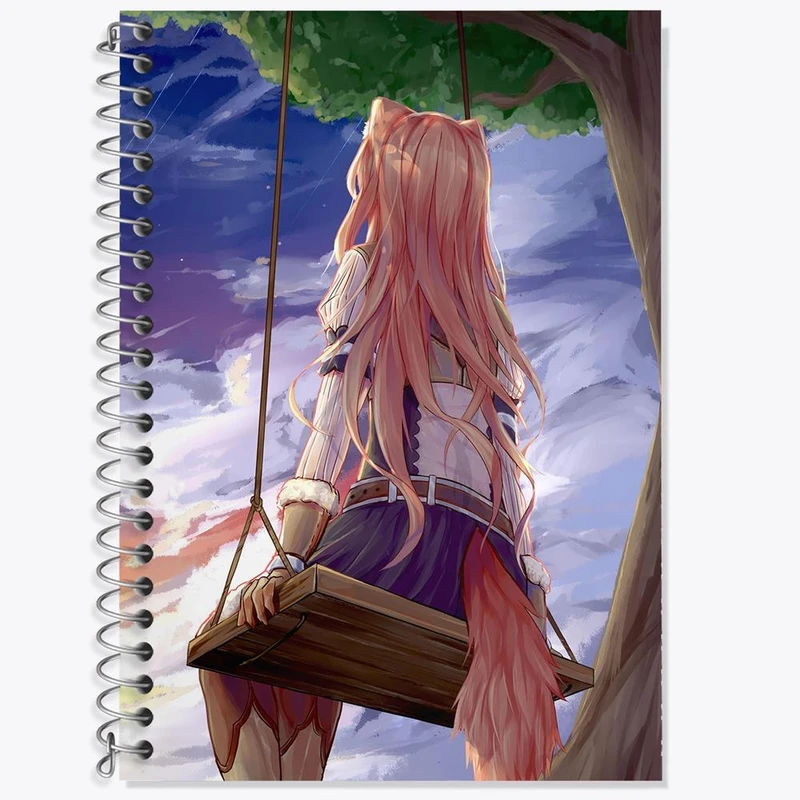 دفتر زبان 50 برگ خندالو مدل دو خط طرح رافتالیا انیمه ظهور قهرمان سپر کد 15950