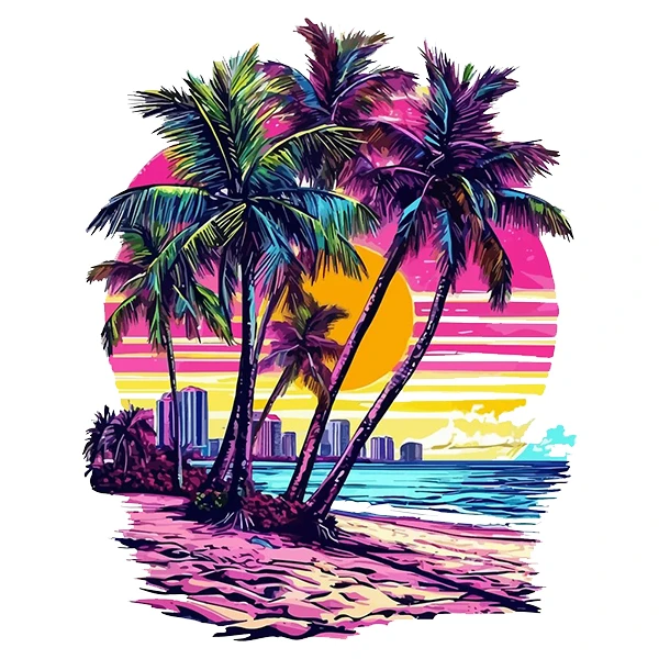  استیکر پارچه و لباس پاد آفرین طرح منظره کد 4473