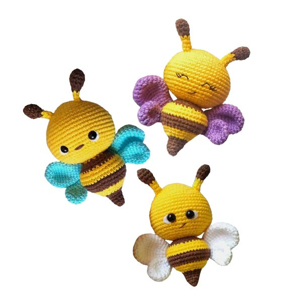 عروسک بافتنی مدل زنبور کد 18 مجموعه 3 عددی