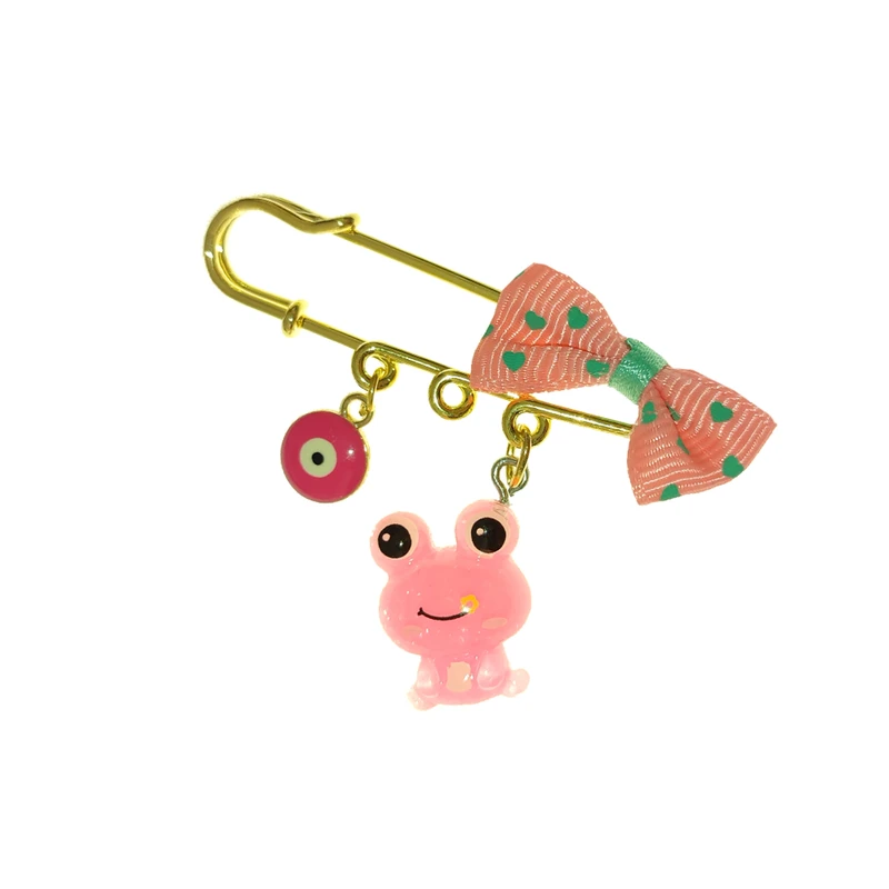 سنجاق سینه دخترانه لیمونار گالری مدل قورباغه سه بعدی