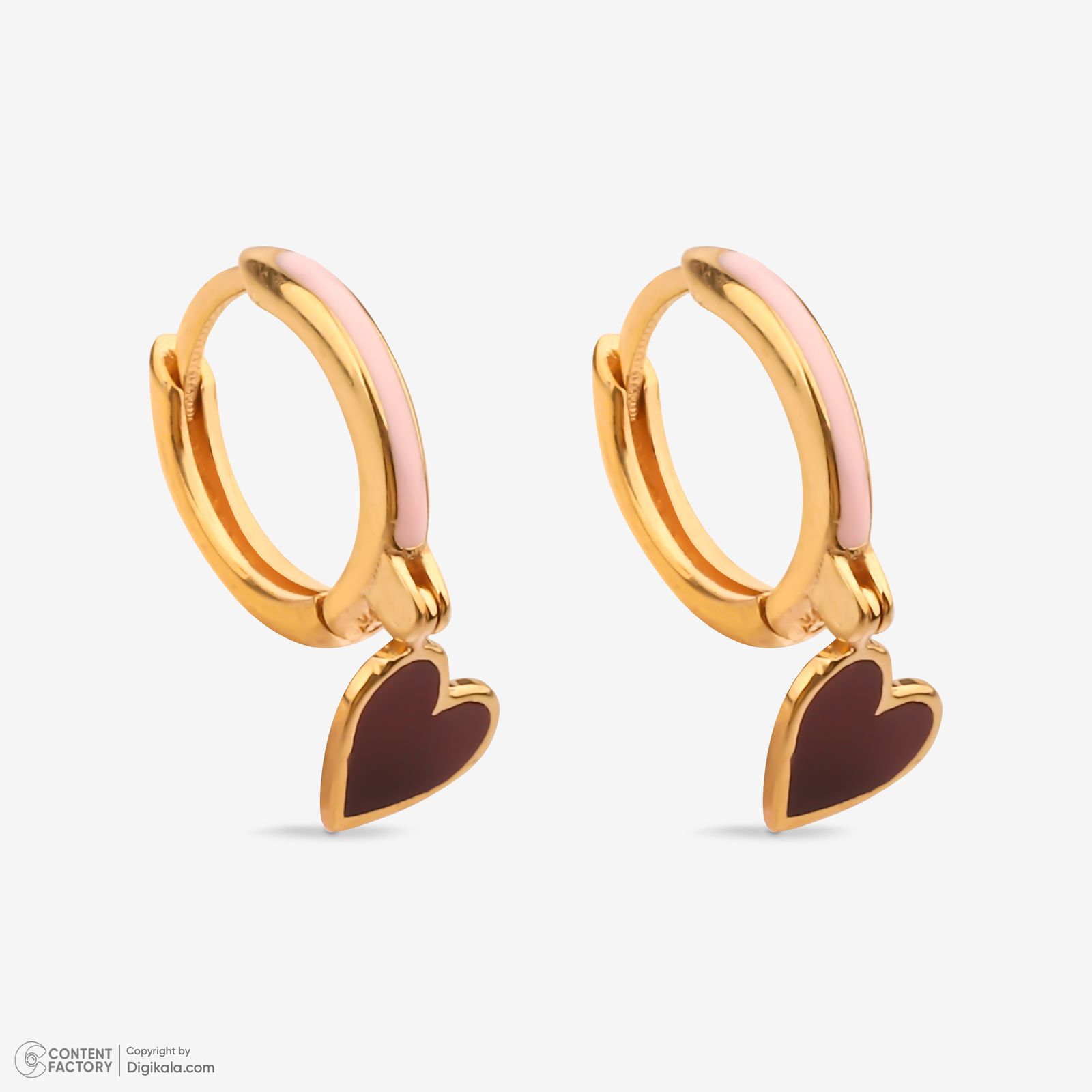گوشواره حلقه‌ای طلا کم اجرت  18 عیار زنانه گلدم مدل E244013 -  - 5